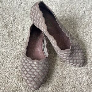 Skechers Air Cooled Memory Foam Cleo Ballet Flats Honeycomb Dark Taupe